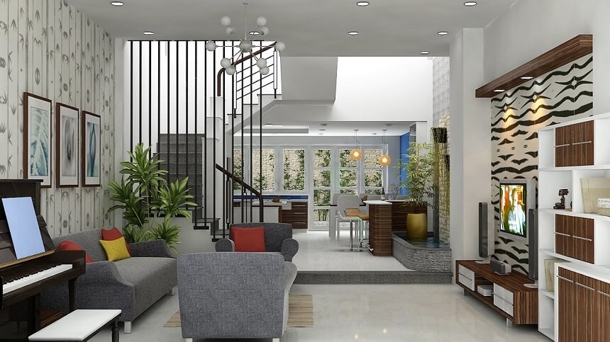 10 Mẫu thiết kế nội thất phòng khách cho nhà ống hiện đại đẹp