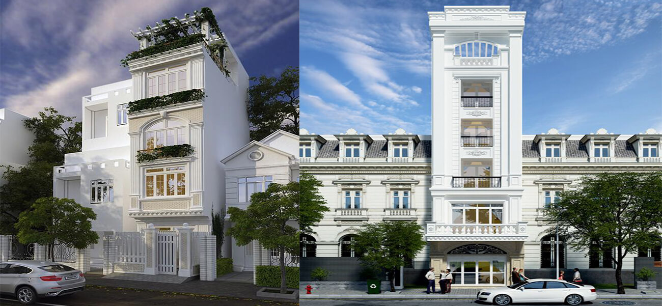 12 Mẫu nhà phố tân cổ điển đẹp và sang trọng dành cho gia chủ