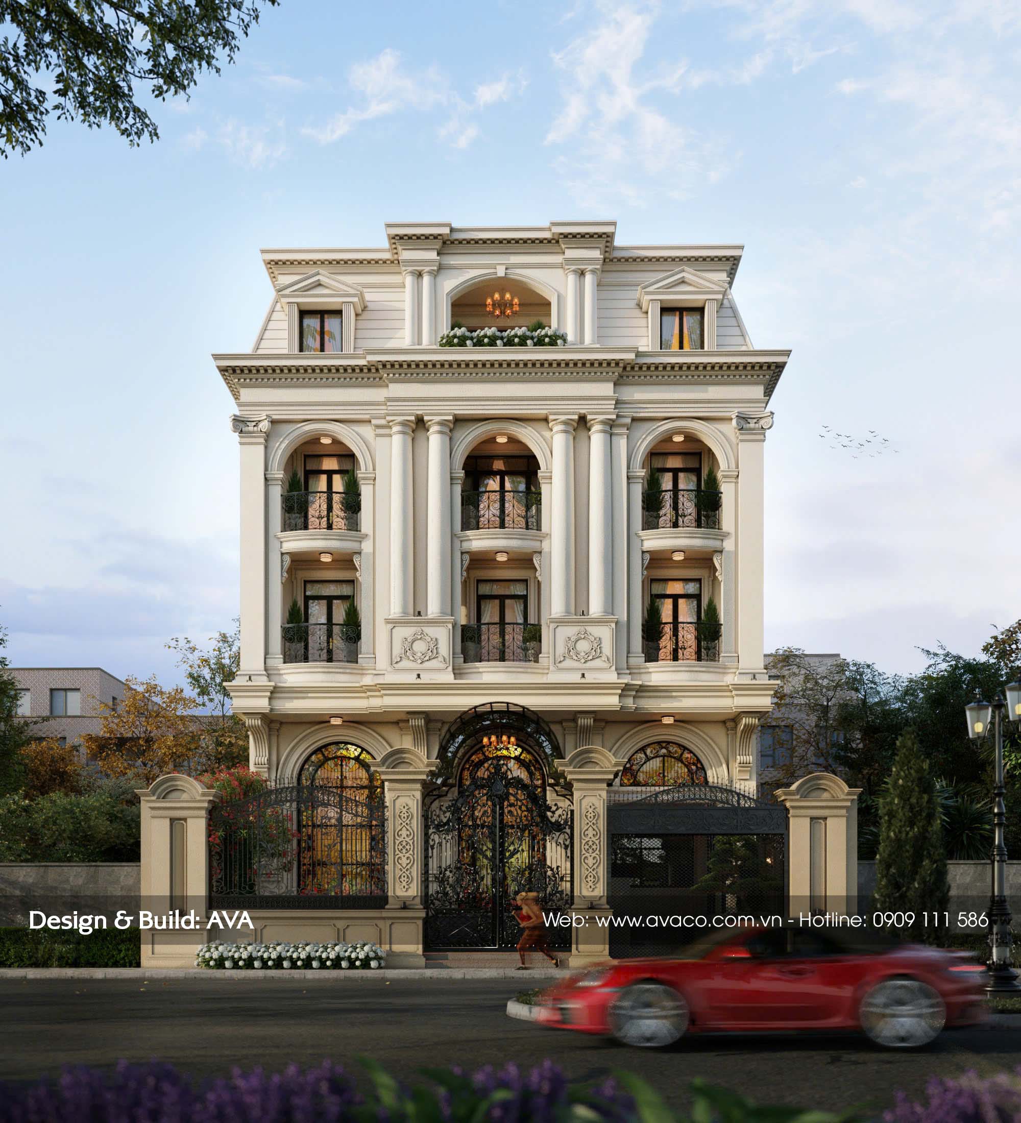 Biệt thự cổ điển 3 tầng kiểu Pháp – Đỉnh cao sang trọng vượt thời gian