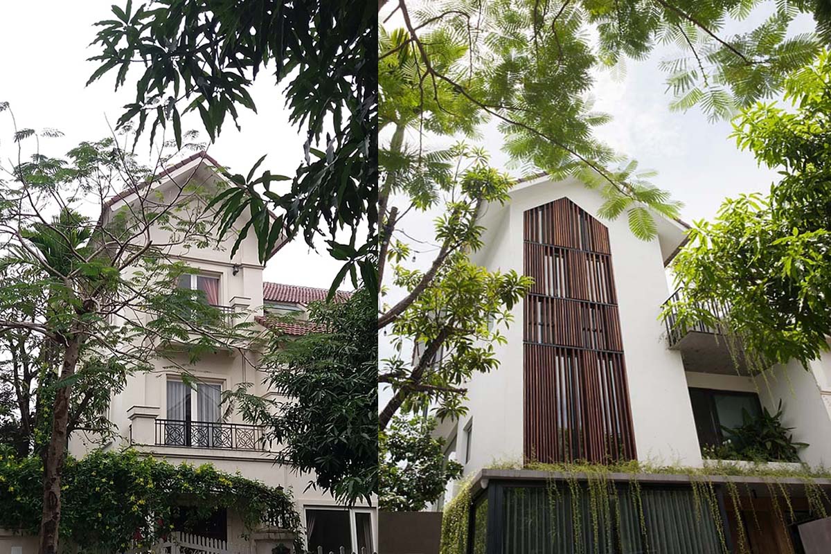 Biệt thự cũ thành ngôi nhà xanh và giá thi công phần thô biệt thự