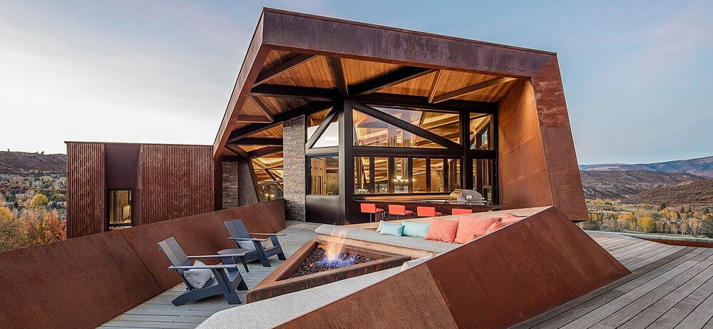 Ấn tượng ngôi biệt thự hình học trên núi Rocky - báo giá xây thô và nhân công hoàn thiện