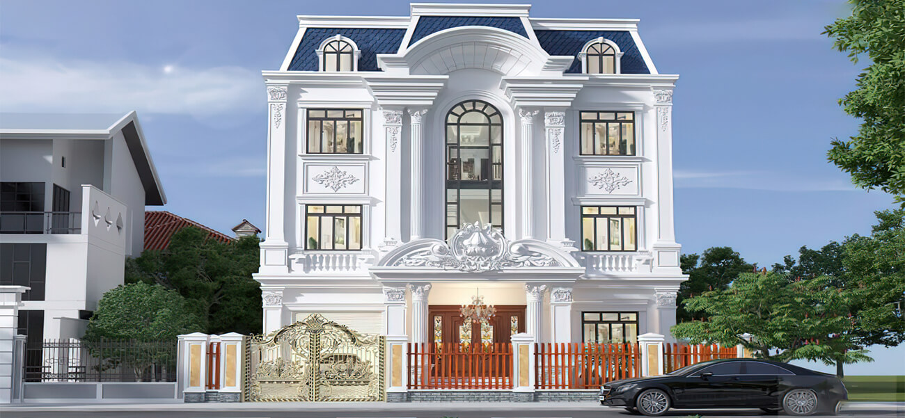 Biệt thự cổ điển 3 tầng với kiến trúc Pháp đẹp lộng lẫy tại Tiền Giang