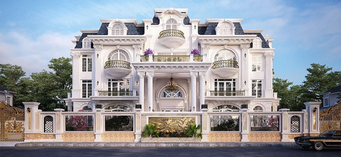 Biệt thự cổ điển kiểu Châu Âu 3 tầng đẹp lộng lẫy mê hoặc người nhìn