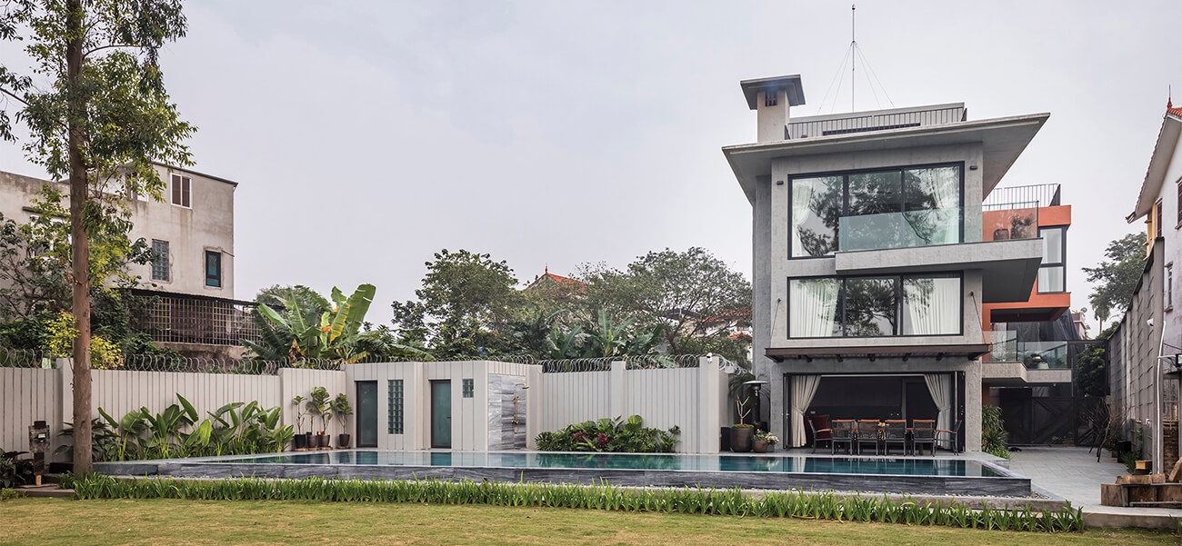 Biệt thự lấy cảm hứng từ tường đất, nhưng sang trọng và tiện nghi