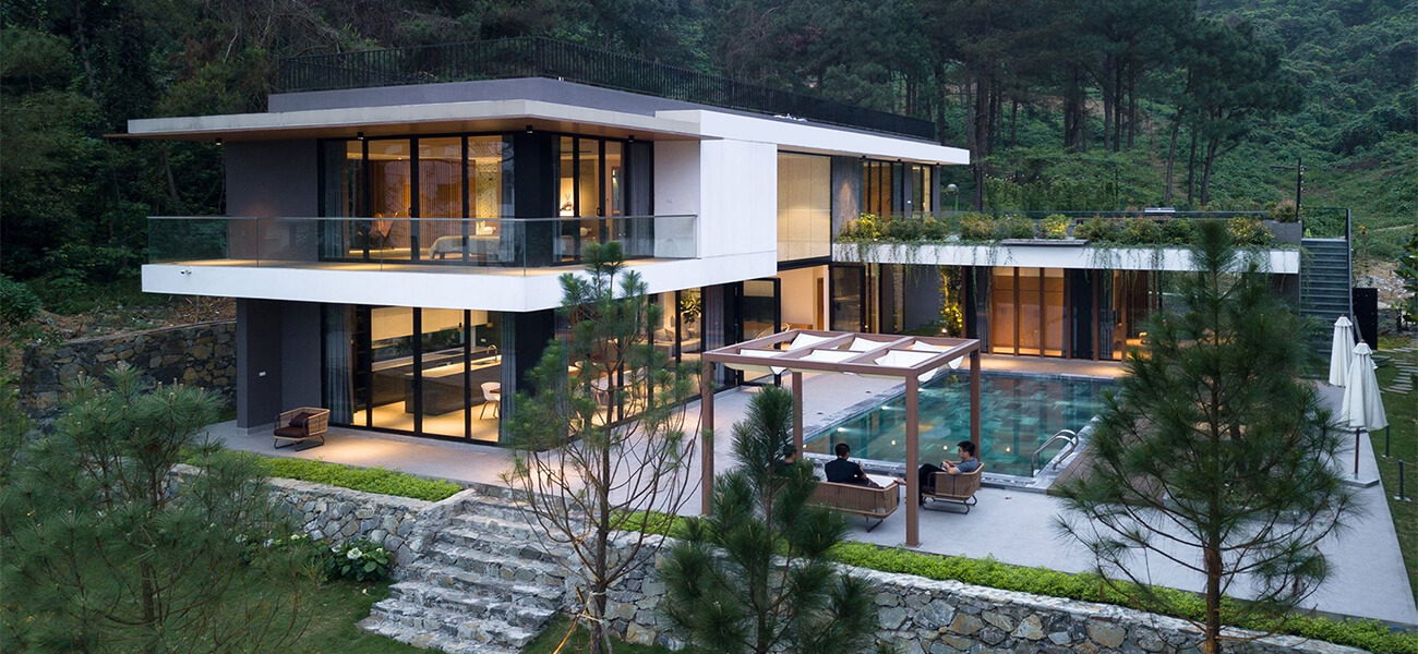 Biệt thự nghỉ dưỡng U-space tuyệt đẹp với thác nước giữa đồi thông