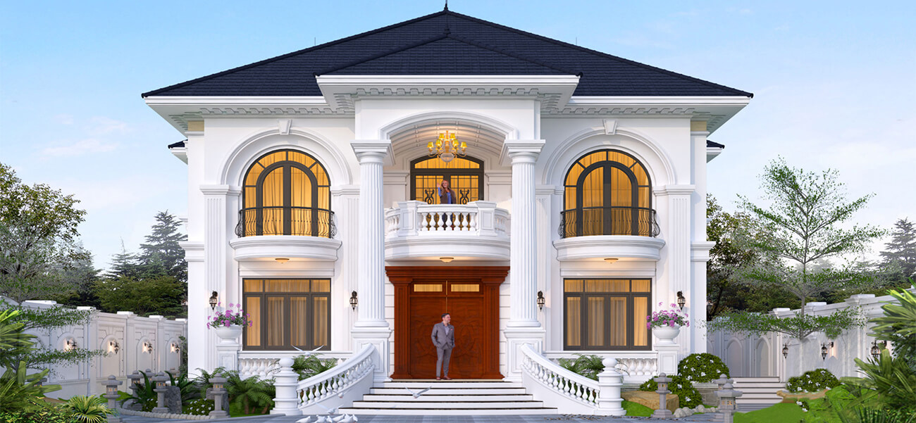 Biệt thự tân cổ điển 2 tầng với mái Nhật đẹp mê ly tại Bắc Giang 2025