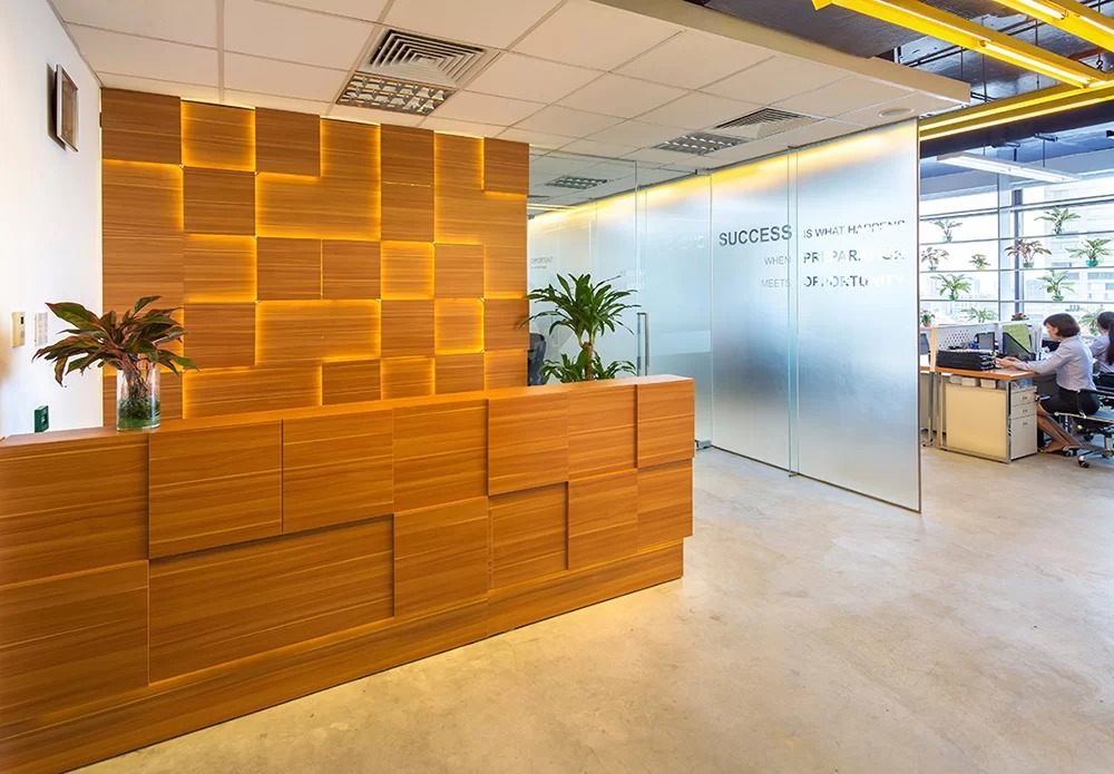 Bố trí văn phòng 130 m2