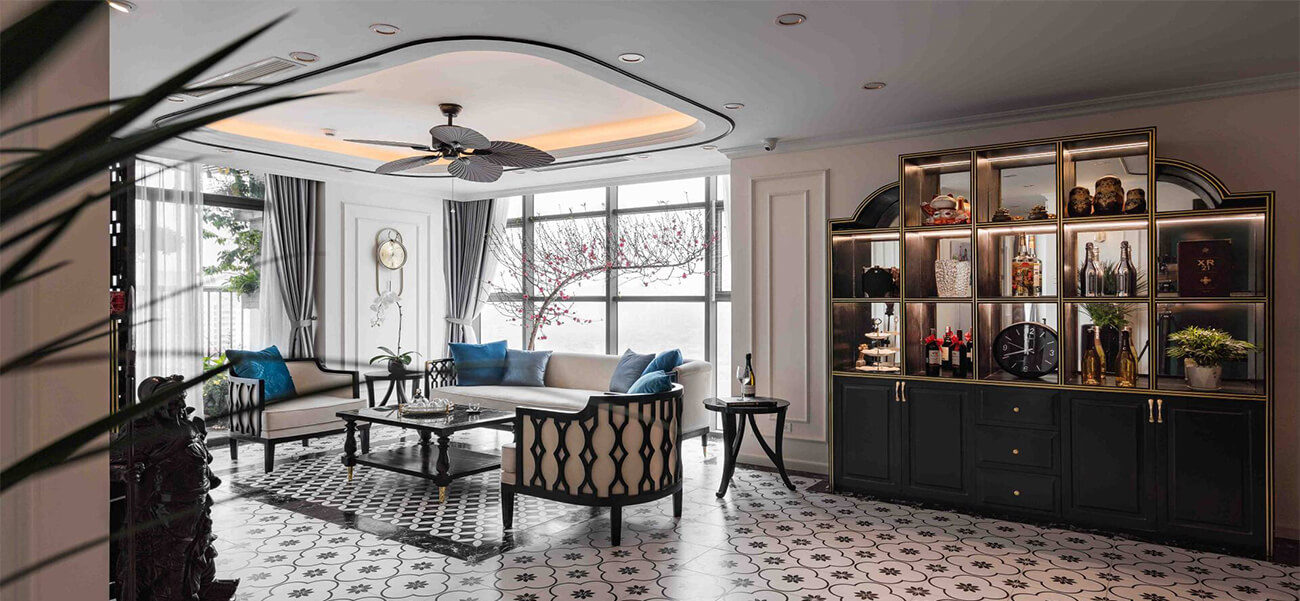 Căn hộ 135m2 phong cách Đông Dương của vợ chồng trẻ & báo giá thi công phần thô