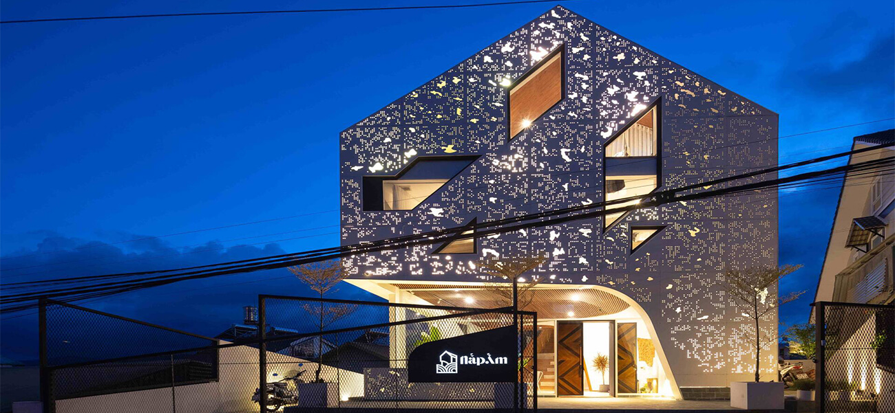 Kiến trúc nhà đẹp lung linh như chiếc đèn lồng rực sáng màn đêm Đà Lạt