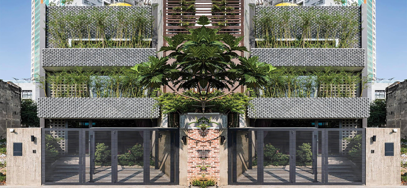 Mặt tiền nhà phố 5m đẹp, bên trong đầy sắc màu giúp tâm trạng gia chủ luôn vui vẻ, đầy năng lượng