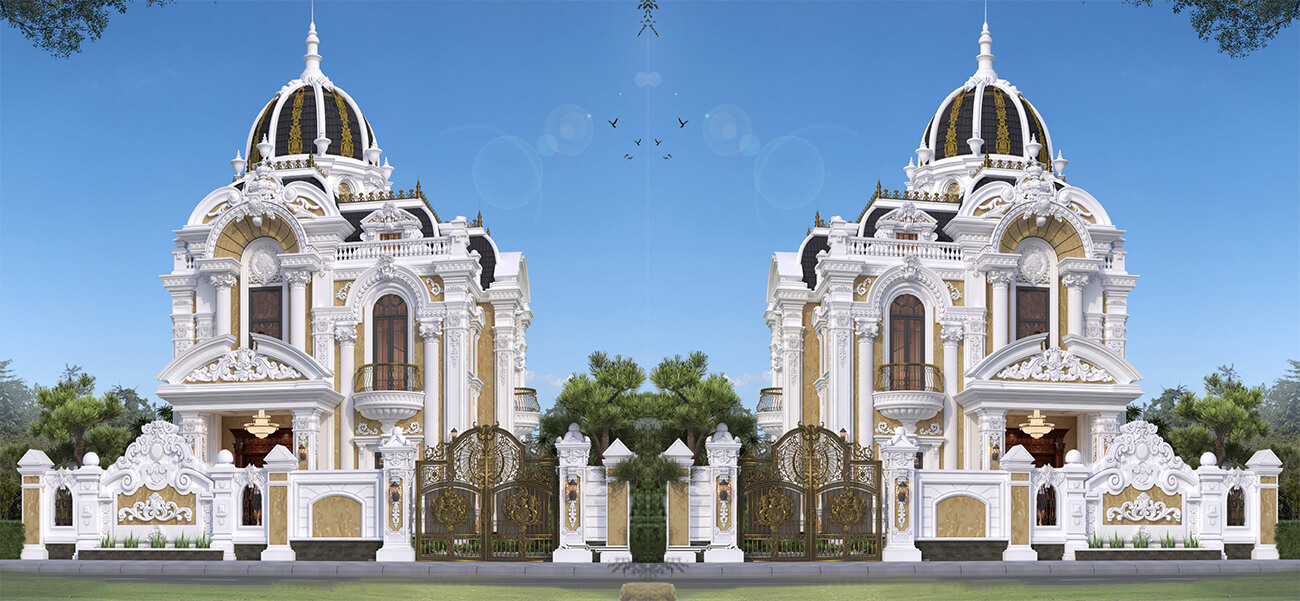 Mẫu biệt thự cổ điển Pháp 2 tầng siêu ấn tượng tại Thái Bình