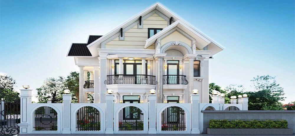 Mẫu biệt thự tân cổ điển 2 tầng đẹp, sang trọng và trang nhã
