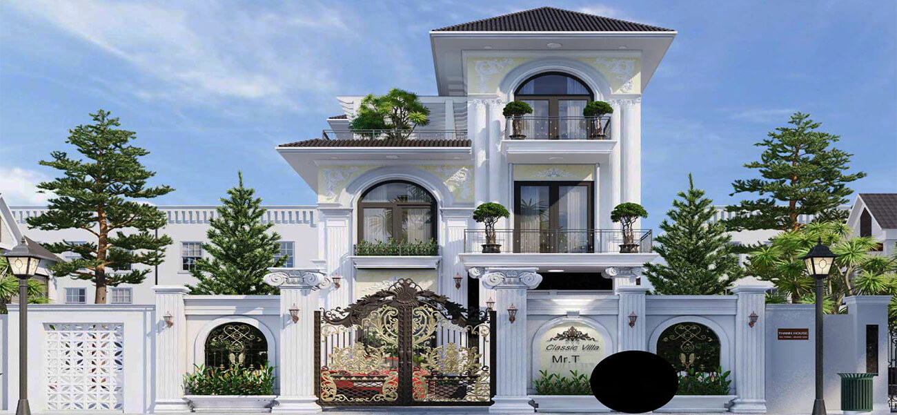 Mẫu biệt thự tân cổ điển 3 tầng đẹp và đẳng cấp tại Long Xuyên