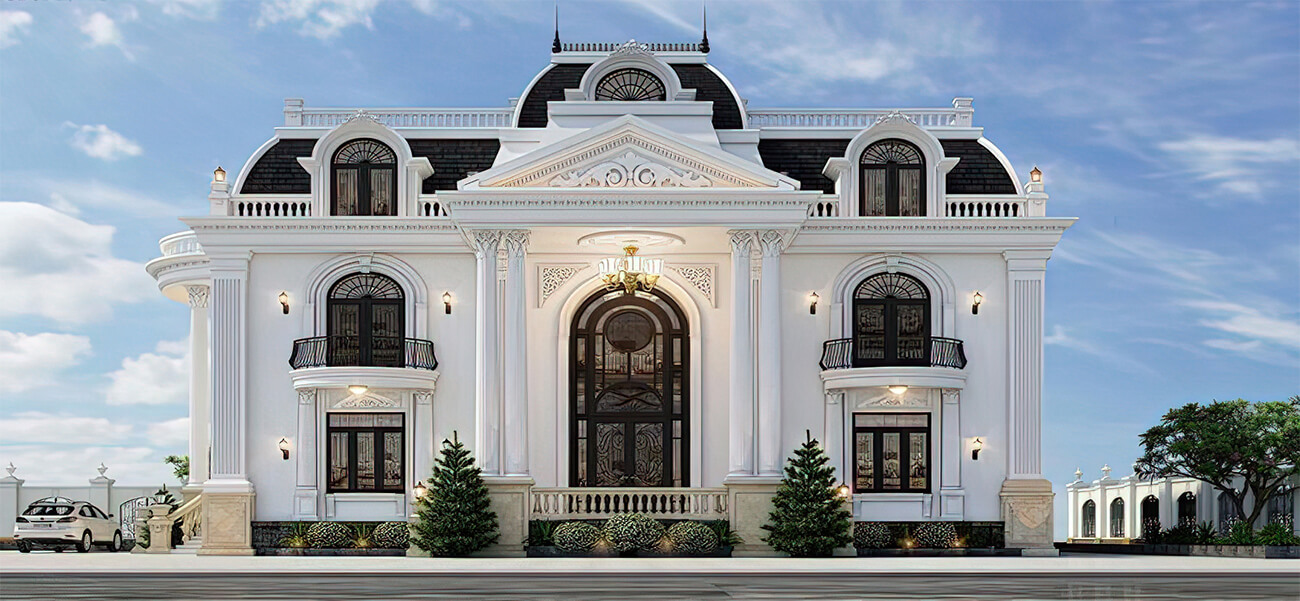 Mẫu biệt thự tân cổ điển 3 tầng kiểu Pháp đẹp tại Bình Dương
