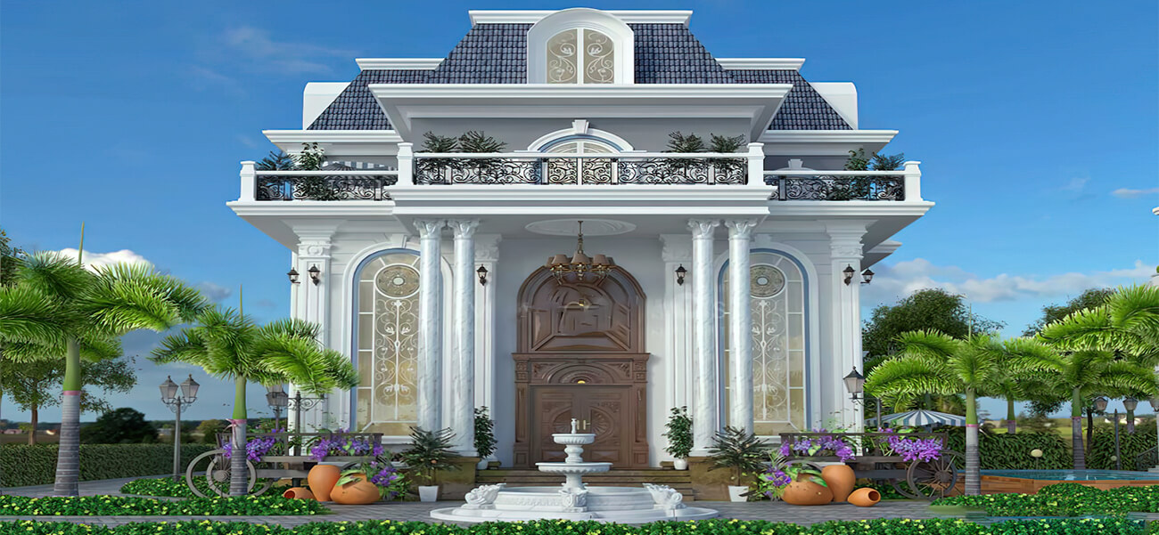 Mẫu biệt thự tân cổ điển 3 tầng kiểu Pháp mái Mansard chiếm trọn trái tim chủ nhà