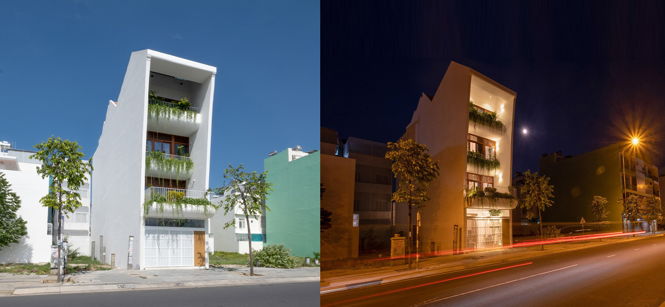 Mẫu mặt tiền nhà phố 5m với tám khu vườn bậc thang của gia đình ở Nha Trang