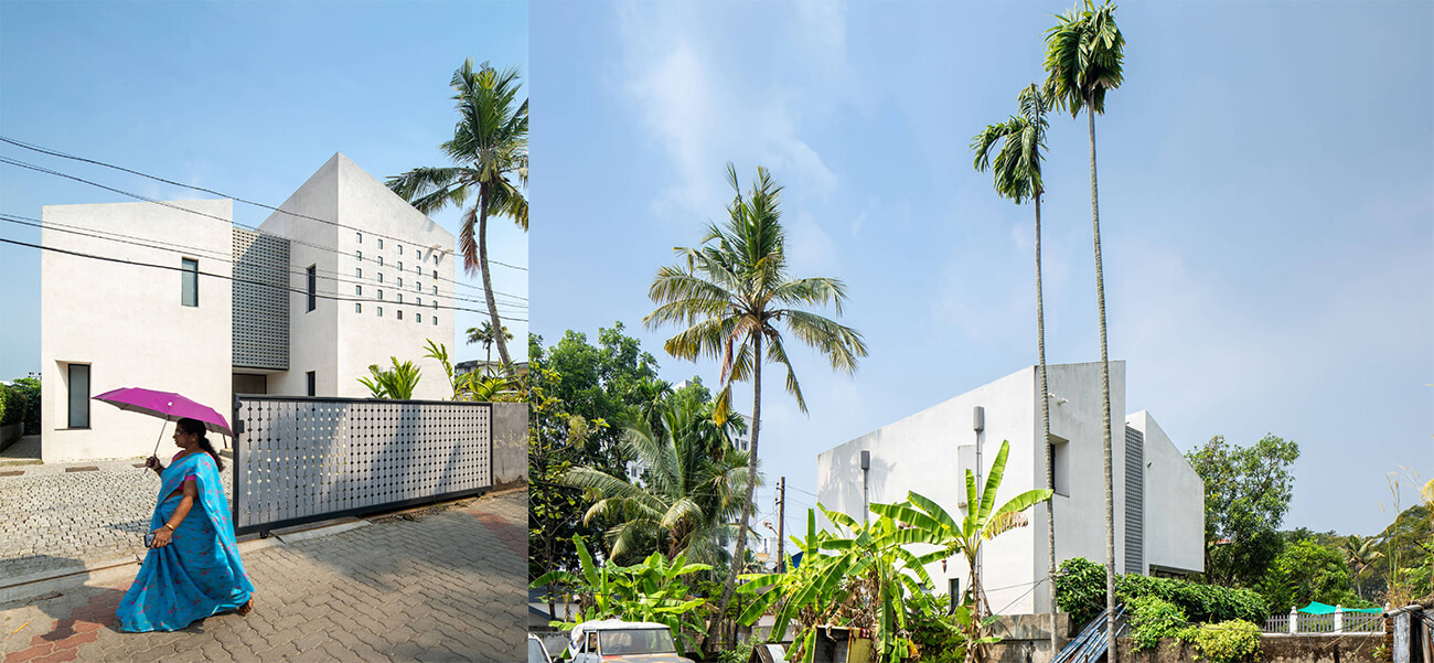 Mẫu nhà 1 trệt 1 lầu gây ấn tượng nhờ thiết kế tường xi măng đánh bóng & hệ thống làm mát thụ động