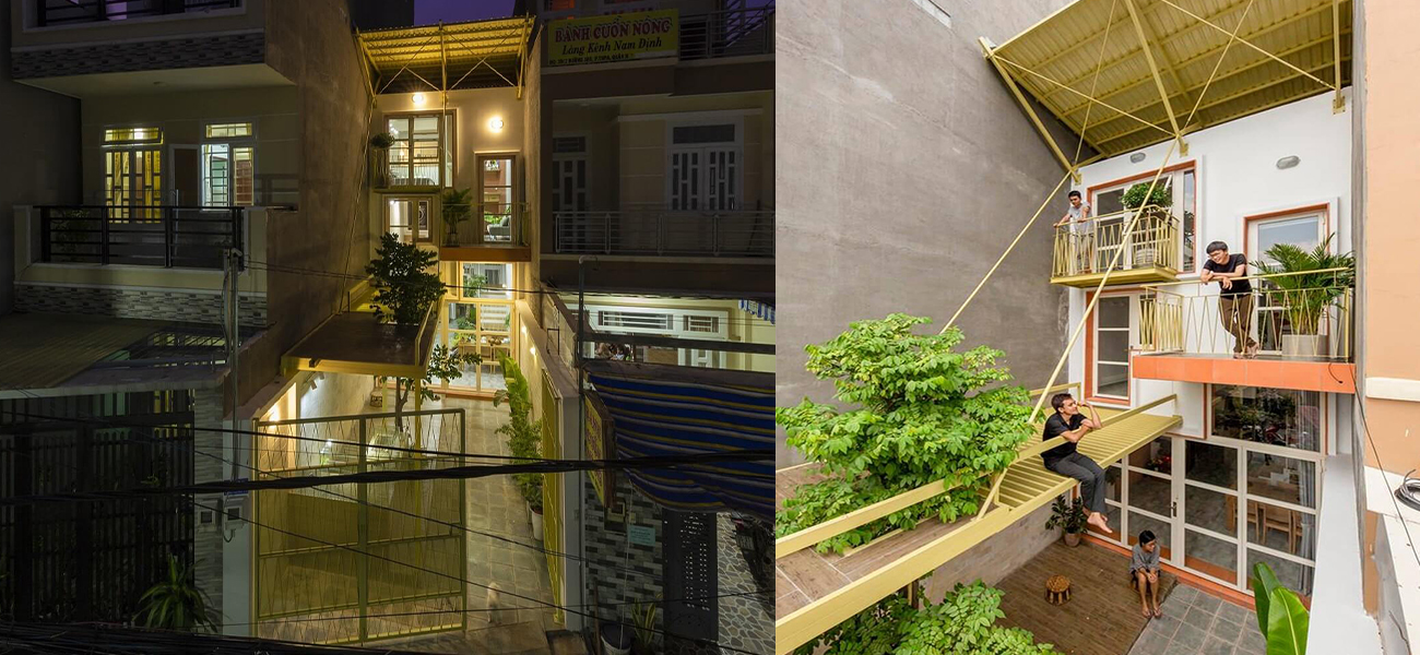 Mẫu nhà 3 tầng mái đôi thiết kế tránh nóng lạ mắt ở TP.Hồ Chí Minh