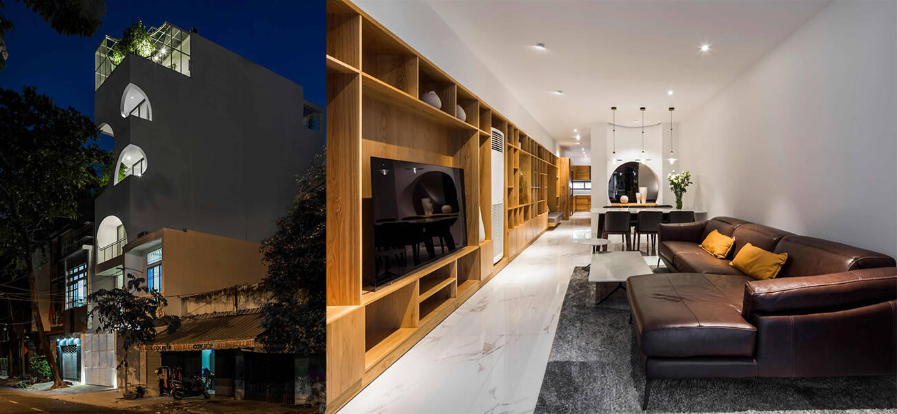 Mẫu nhà phố đẹp 72m2, giải quyết được các vấn đề lớn về thiếu sáng và thiếu thoáng