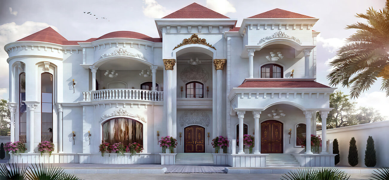 Mẫu thiết kế biệt thự cổ điển 370m2 mang đậm phong cách hoàng gia