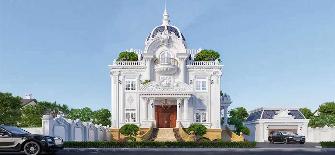 Mẫu thiết kế biệt thự cổ điển đẹp 3 tầng, 15x15m tại Bình Phước