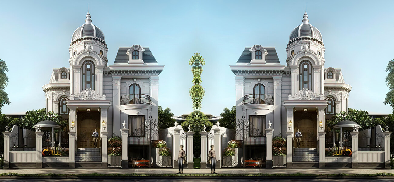 Mẫu thiết kế biệt thự cổ điển đẹp như lâu đài cổ kính & sang trọng