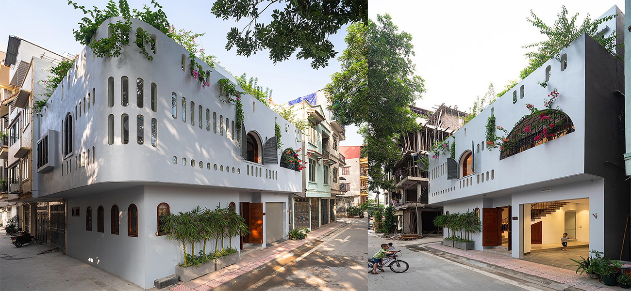 Mẫu thiết kế biệt thự đẹp có mặt tiền cong độc đáo, nổi bật nhất khu phố ở Hà Nội