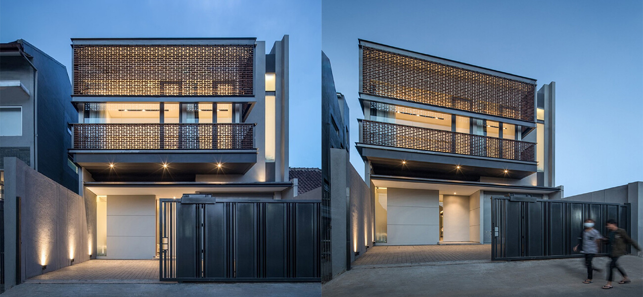 Mẫu thiết kế biệt thự đẹp hiện đại với nhiều khoảng sân thơ mộng