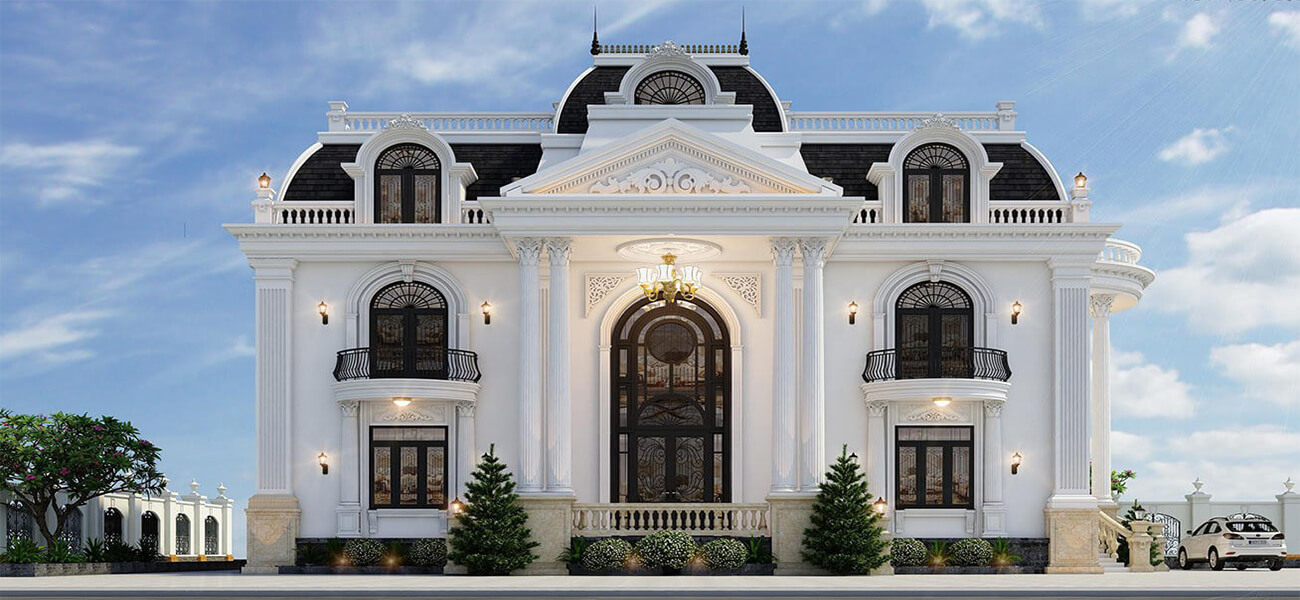 Mẫu thiết kế biệt thự tân cổ điển 150m2 sang trọng và quyến rũ