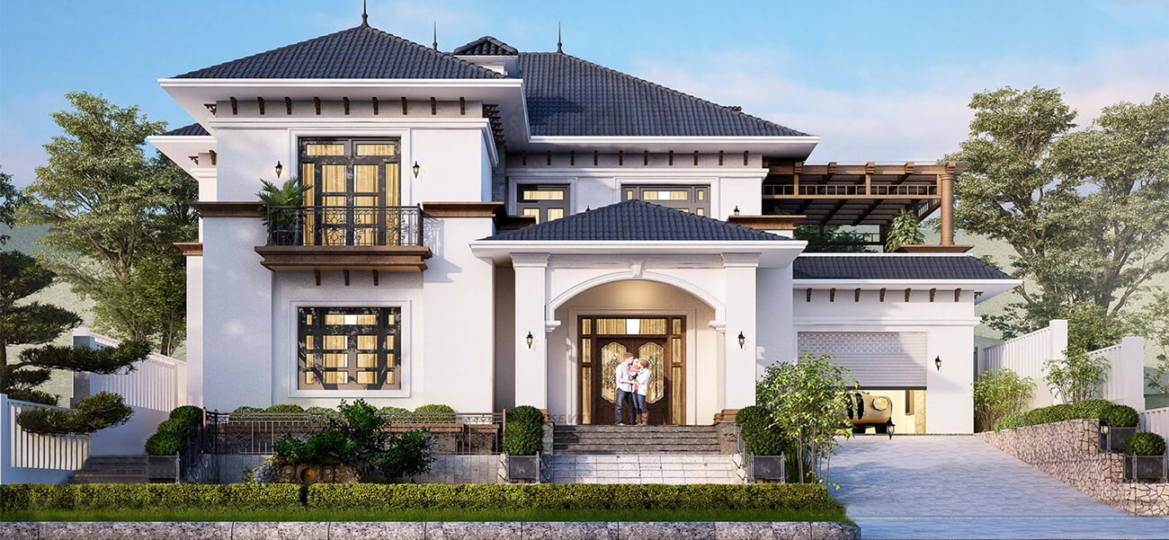 Mẫu thiết kế biệt thự tân cổ điển 2 tầng đẹp lung linh ở Quảng Ninh