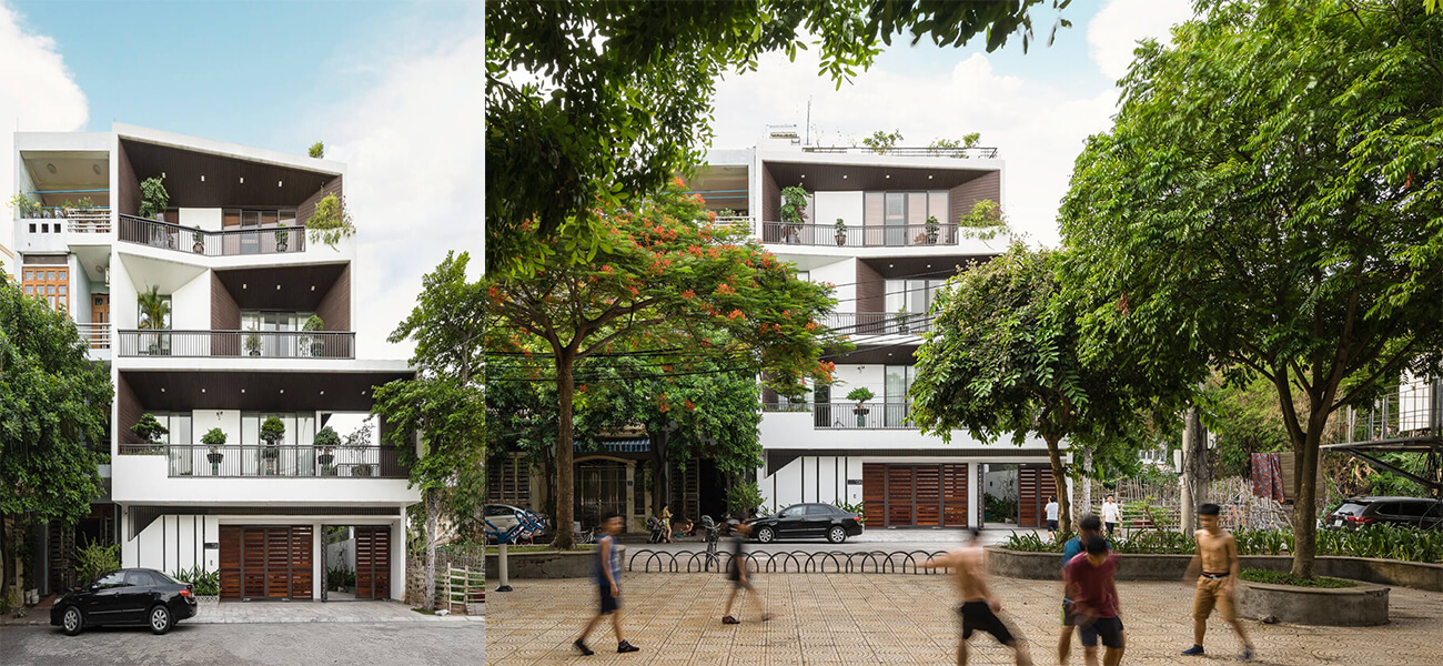 Mẫu thiết kế kiến trúc nhà đẹp 4 tầng ở Hải Dương với khu vườn 'sum họp' trên tầng 2