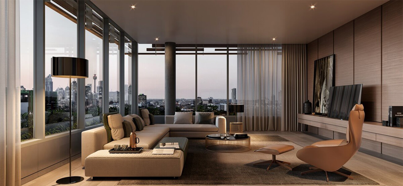 Mẫu thiết kế nội thất phòng khách hiện đại cho biệt thự và chung cư