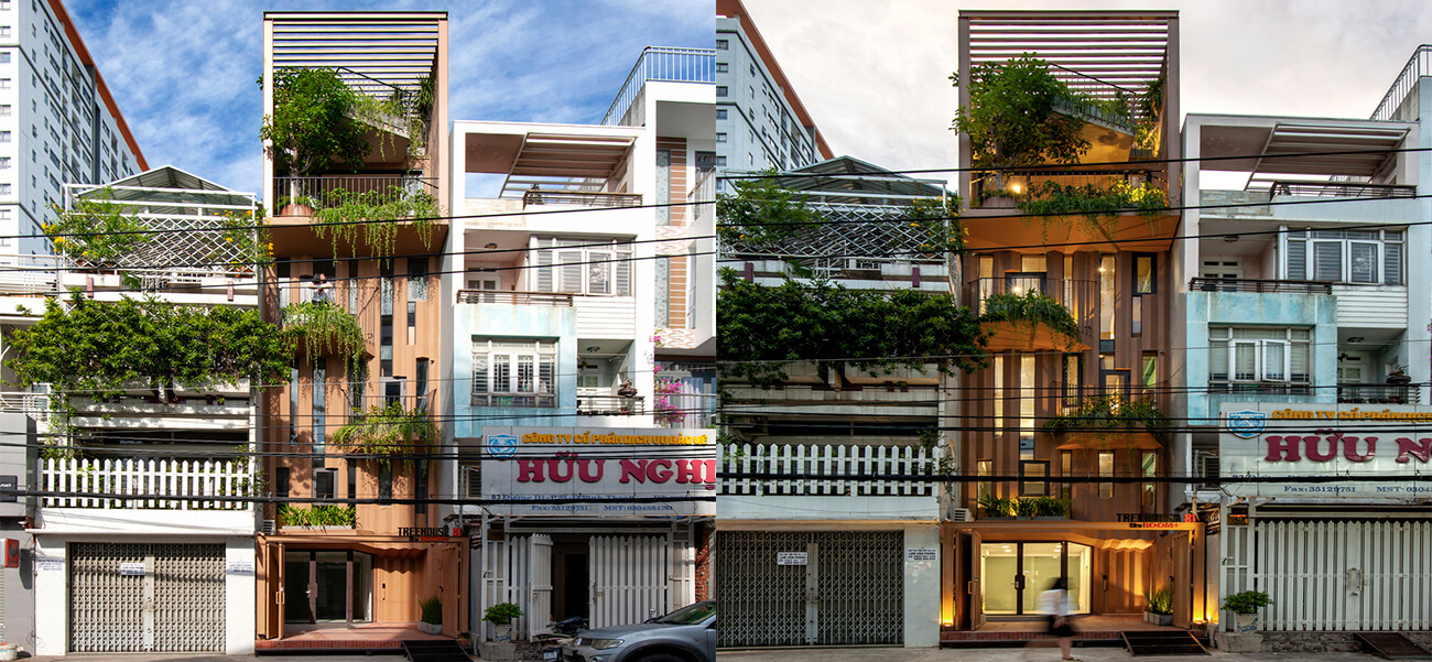 Nhà phố 6 tầng vừa ở vừa kinh doanh, lấy cảm hứng từ hình ảnh cây cổ thụ