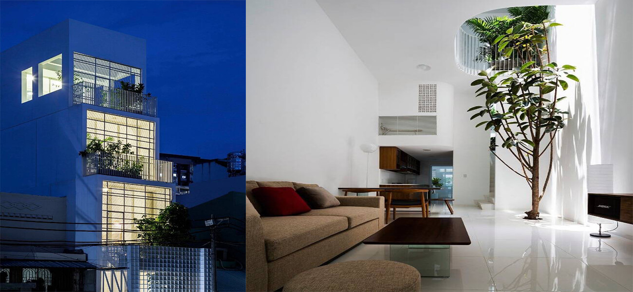 Nhà phố đẹp với cách lấy sáng từ khoảng thông tầng hình chữ D - Công ty thiết kế kiến trúc