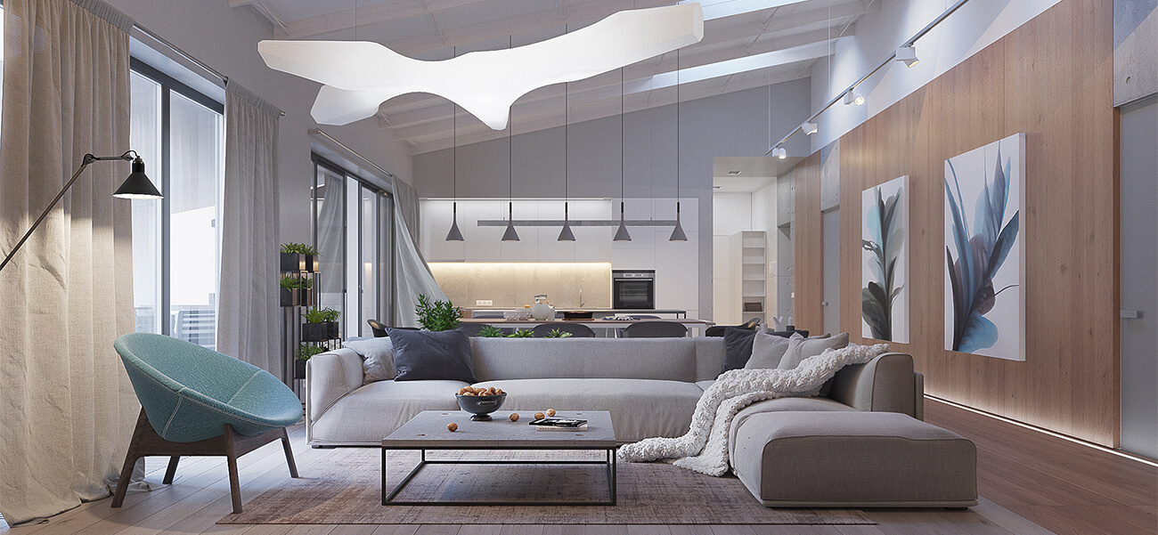 Nội thất nhà đẹp tinh tế với phong cách công nghiệp hiện đại