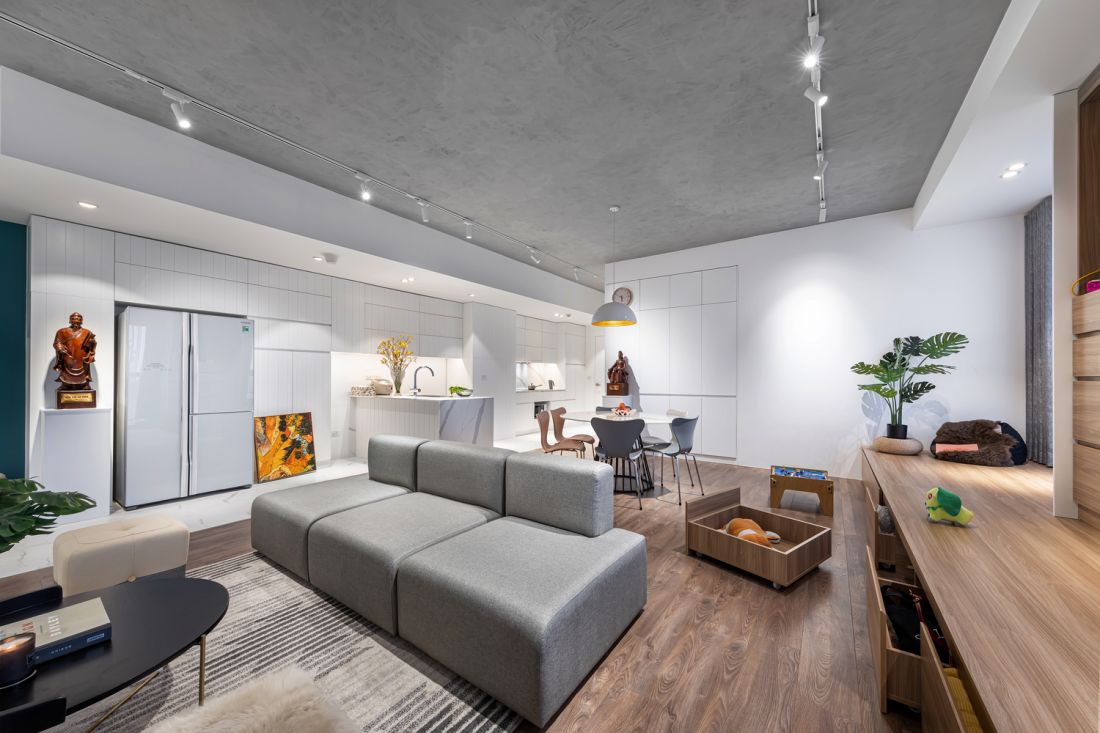 Thi công nội thất căn hộ chung cư phóng khoáng và tinh tế ở trung tâm Hà Nội