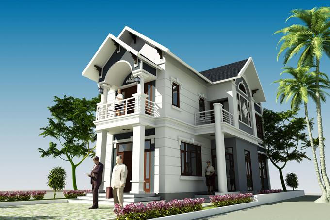 Thiết kế biệt thự tân cổ điển 2 tầng vô cùng sang trọng