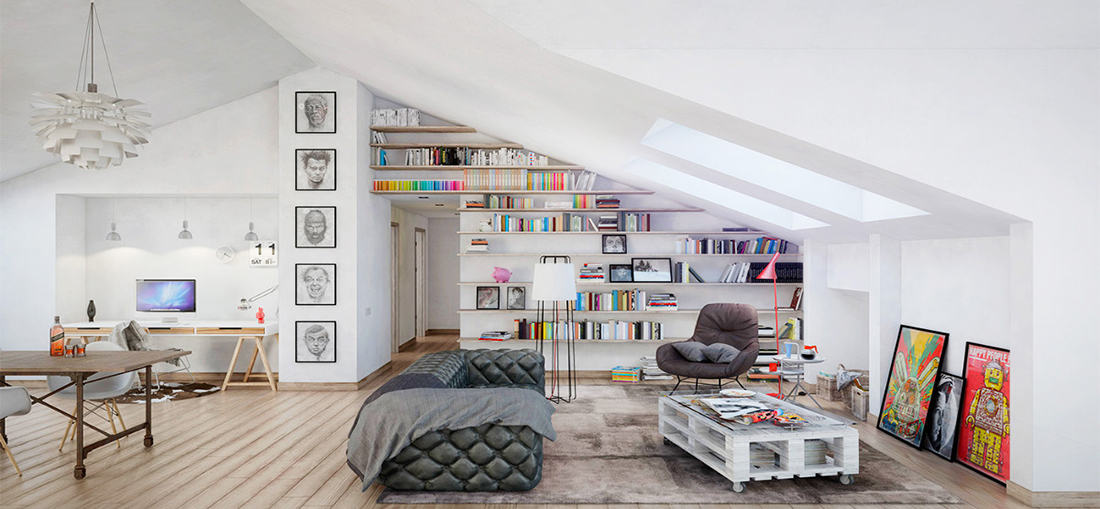 Thiết kế nội thất phòng khách dành cho những người yêu thích sách