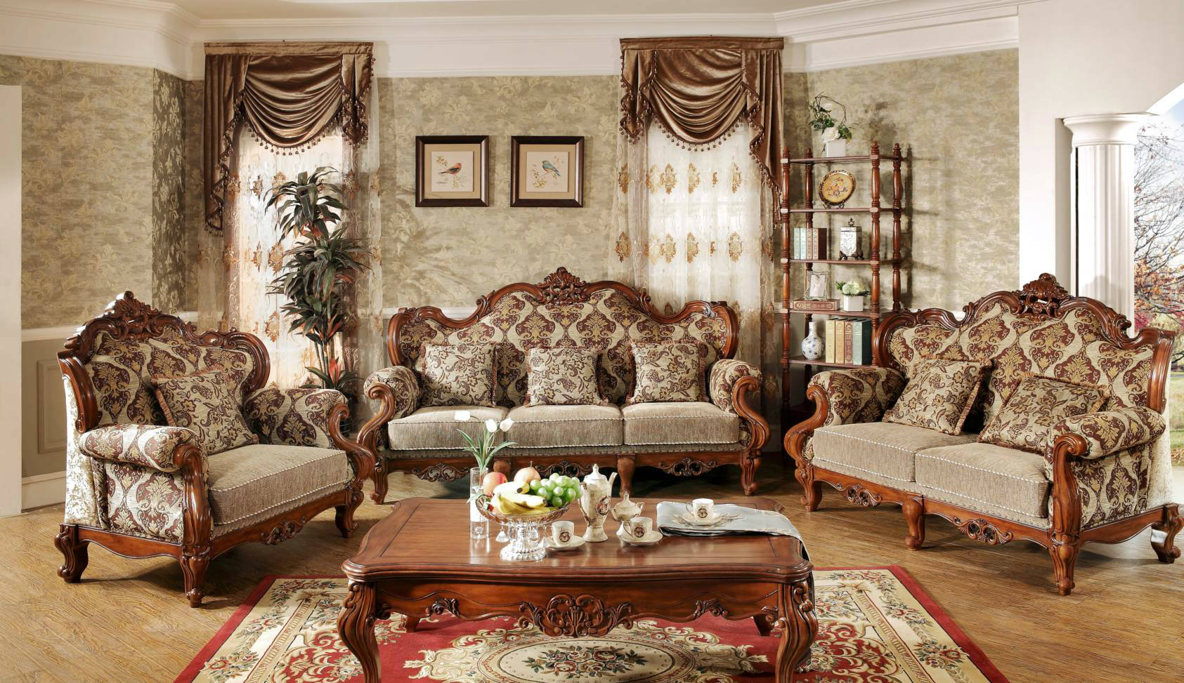 Thiết kế nội thất phòng khách phong cách châu Âu