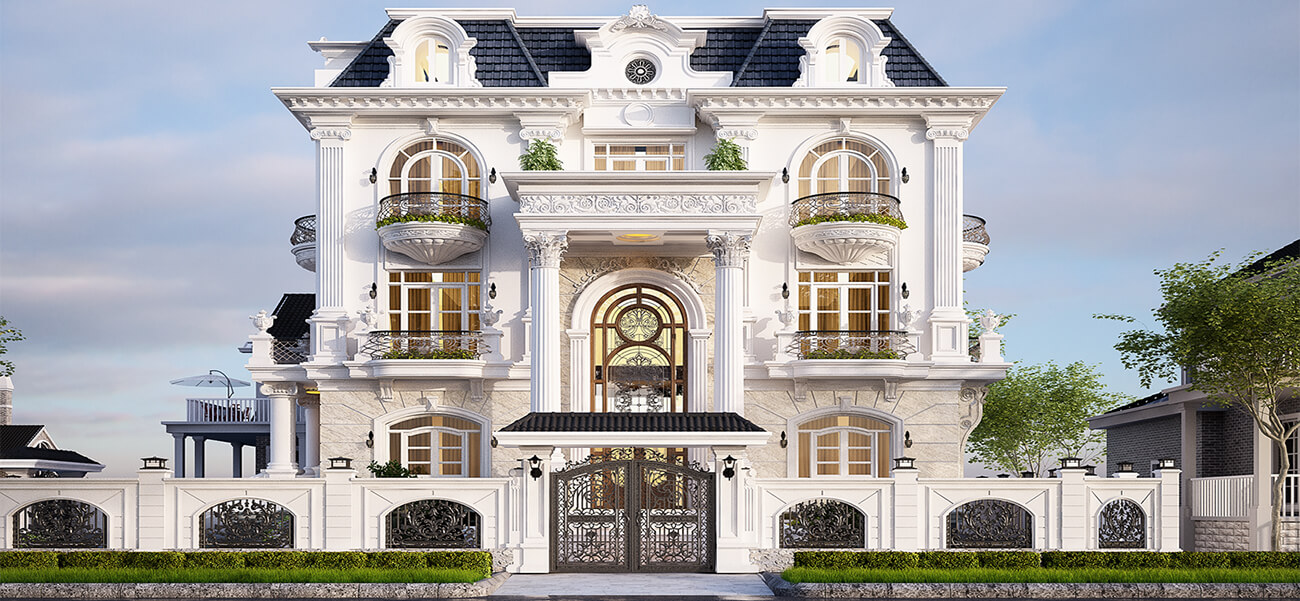 Vẻ đẹp hoàn mỹ của biệt thự cổ điển 3 tầng kiểu Pháp tại Long An