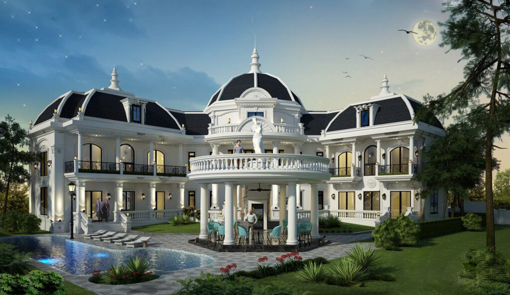 Xu hướng thiết kế biệt thự 2 tầng tân cổ điển đẹp và sang trọng