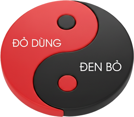 Đen bỏ - Đỏ dùng trong Thước Lỗ Ban