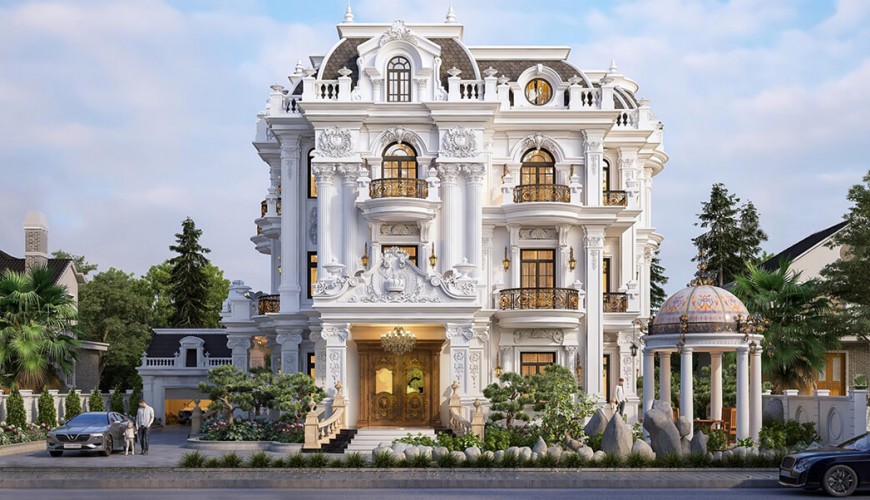 Biệt thự cổ điển 3 tầng 1 tum mang đẳng cấp thương gia tại Cà Mau