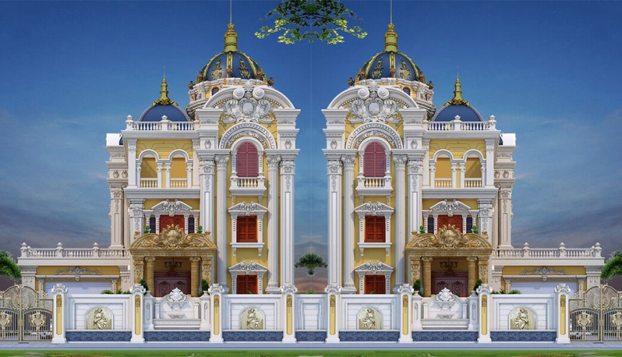 Biệt thự cổ điển lâu đài 3 tầng kiểu Pháp sang trọng tại Hải Dương