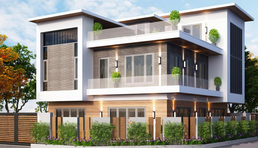 Biệt thự hiện đại 3 tầng đẹp 2 mặt tiền thanh lịch tại Thái Nguyên