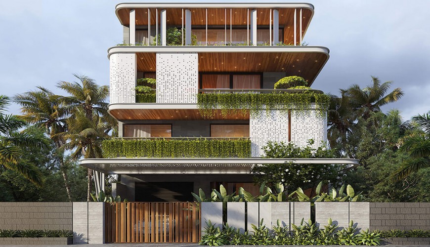 Biệt thự hiện đại 4 tầng có thang máy tiện nghi tại Bình Phước