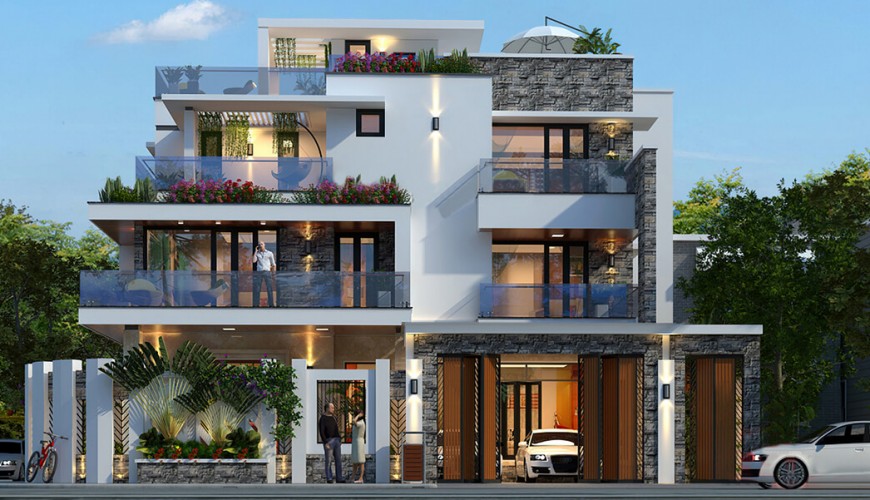 Biệt thự hiện đại 4 tầng thiết kế đầy sáng tạo và độc đáo tại Phú Yên