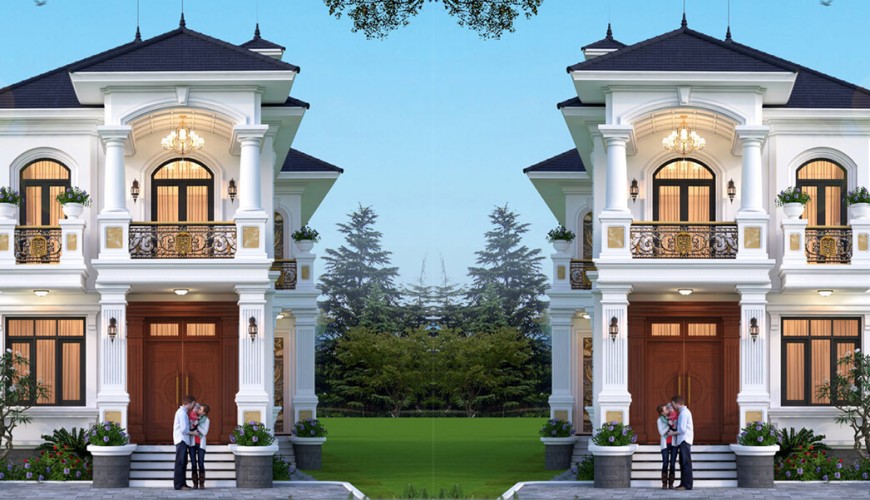 Biệt thự tân cổ điển 2 tầng đẹp nhẹ nhàng, thanh lịch tại Bình Dương
