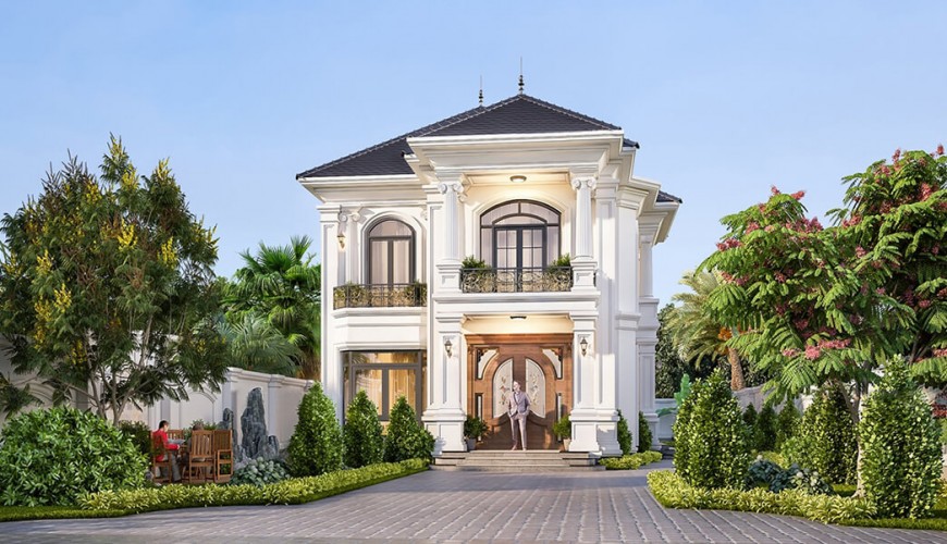 Biệt thự tân cổ điển 2 tầng đẹp nhẹ nhàng, thanh lịch tại Đồng Nai