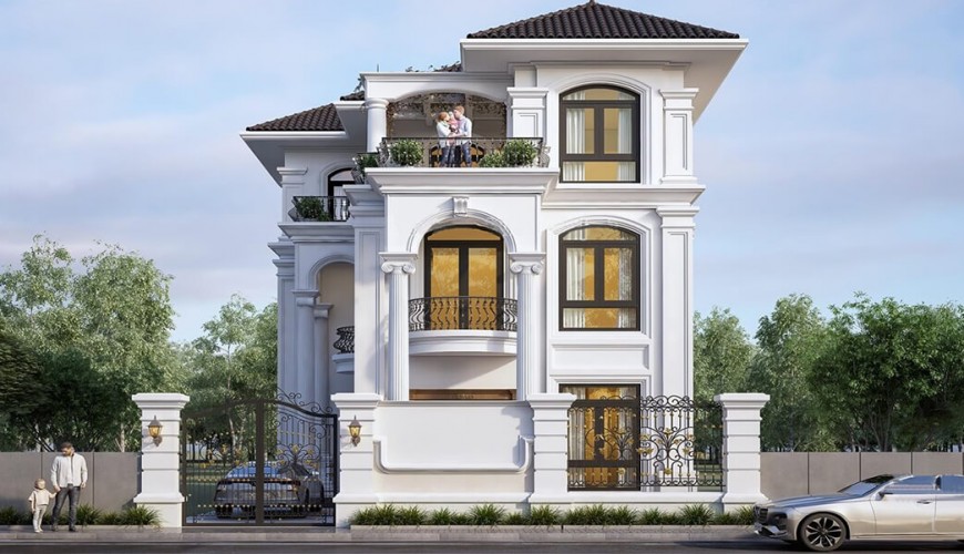 Biệt thự tân cổ điển 3 tầng phong cách châu Âu tại Thanh Hóa